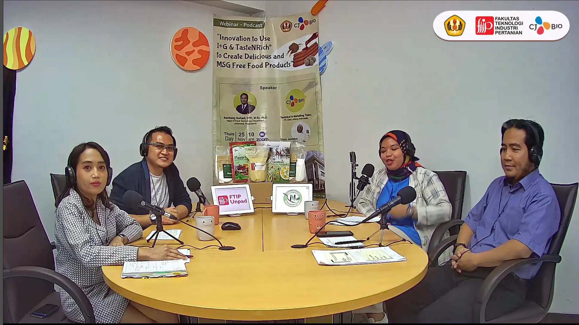 FTIP UNPAD hybrid webinar venue with speakers and production equipment