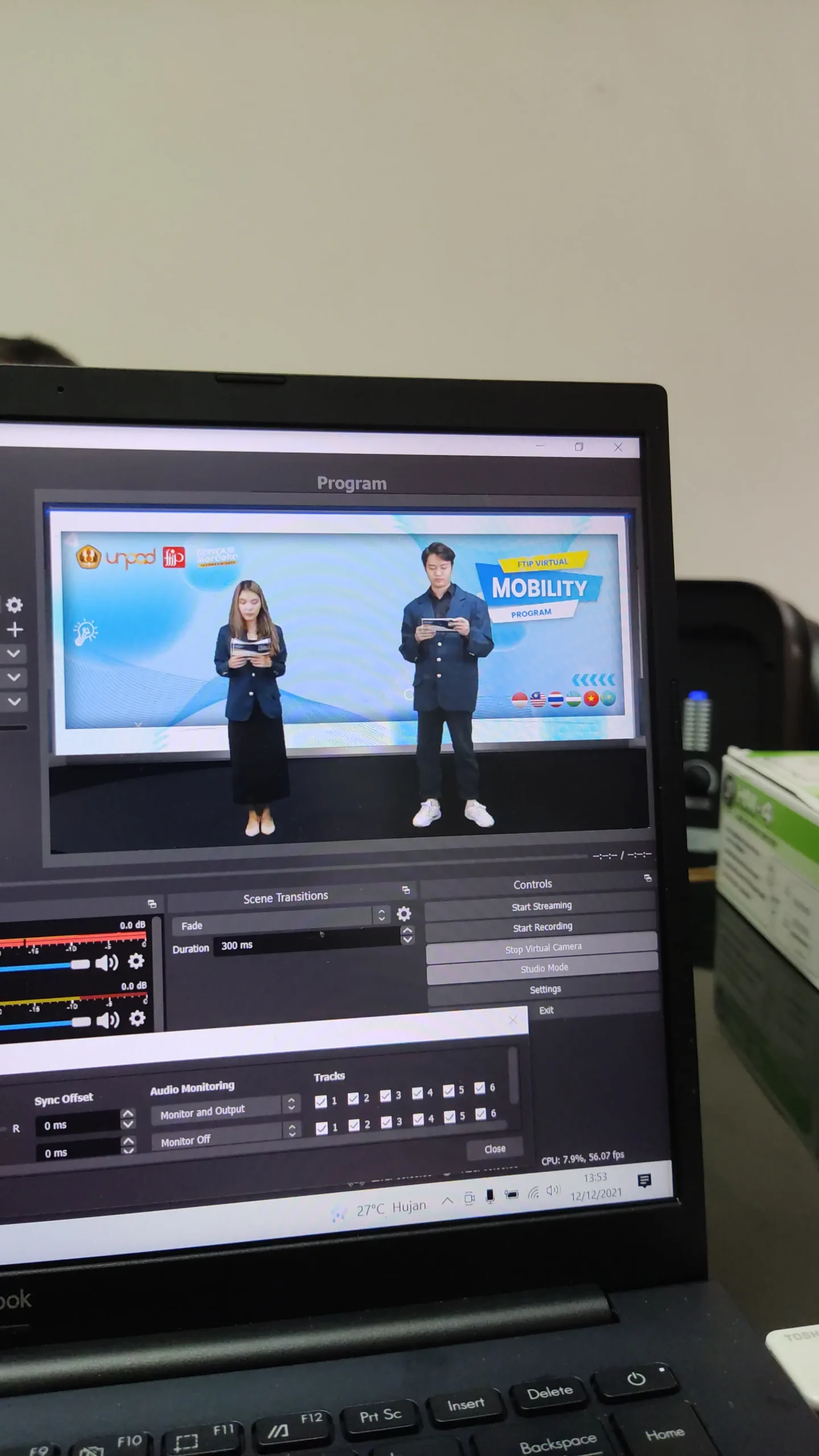 Live production control setup using OBS and ATEM during FTIP Virtual Mobility Program 2021