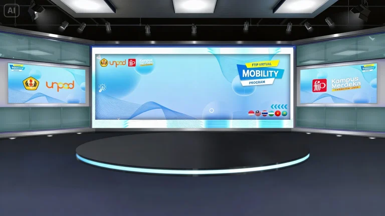 Virtual studio layout for FTIP Virtual Mobility Program 2021 hybrid academic event